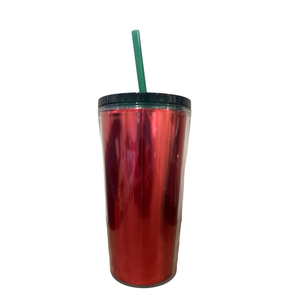Starbucks‎ 2021 Christmas Red with Green Lid Double Wall Cold Cup Tumbler 16oz - Picture 2 of 6